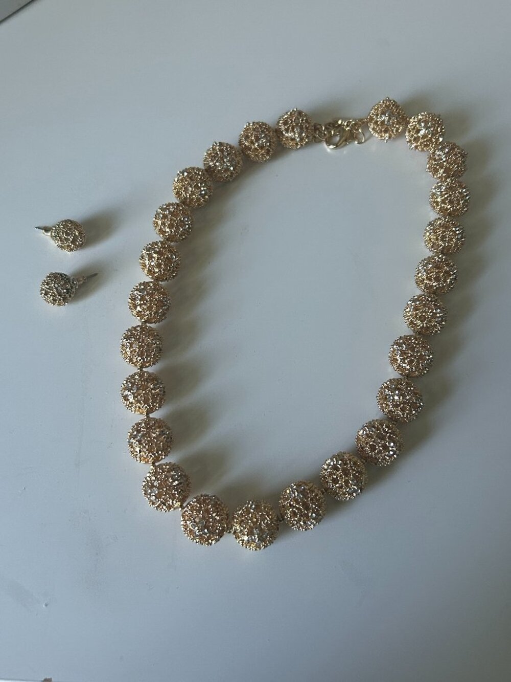 Charter Club Gold-Tone Filigree Statement Necklace Earrings Regency Formal Event